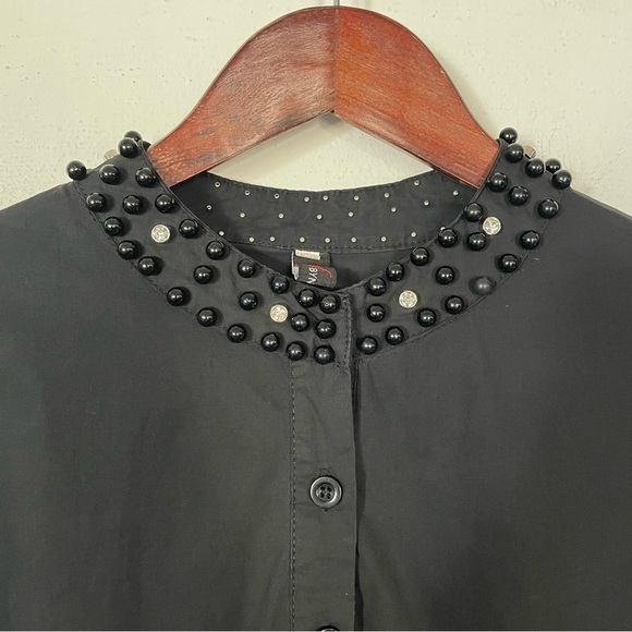 N by Nancy Black Midi 3/4 Sleeve Bedazzled Plus Size High Low Dress 2XL - Picture 3 of 15